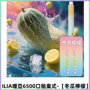 ILIA BAR 4哩啞一次性大容量6500Puffs拋棄式電子煙【冬瓜檸檬】